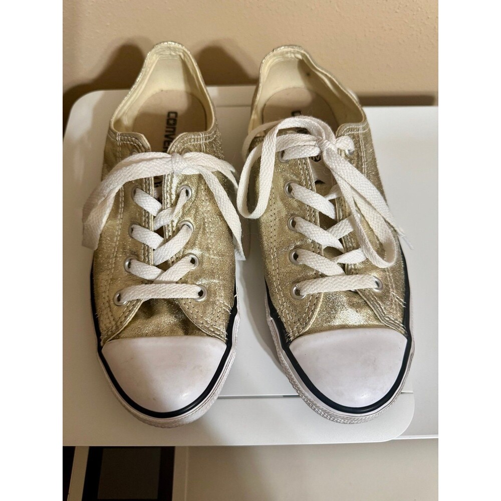 Converse All Star Metallic Gold Low Top Sneakers Women 7.5/Men 6